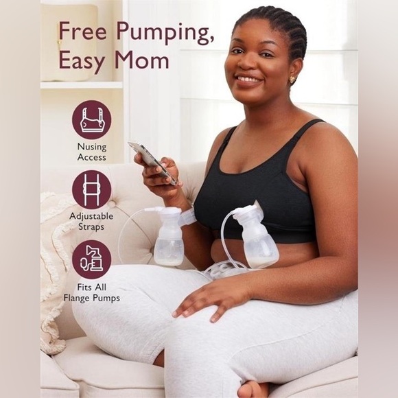 NWT Momcozy Nursing Bra for All Breast Pump Brands, Size XL, Black, Hands Free - Picture 4 of 7